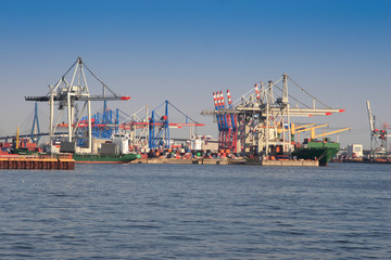 harbor cranes  Hamburg,Germany,Europe