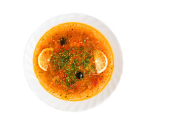 russian national food in white background