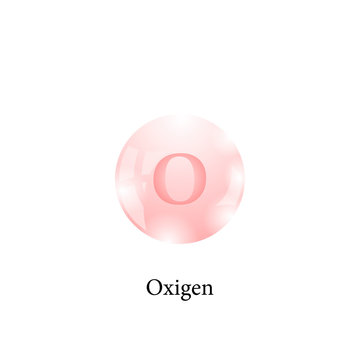 Molecule of Oxigen. Chemical Element of the Periodic Table Isolated on White Background