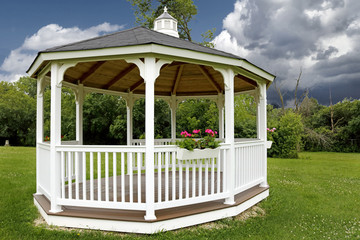 gazebo and flowers