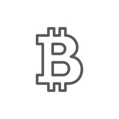 Bitcoin sign, cryptocurrency line icon.