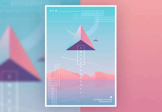 SciFi Poster Layout with Pastel Gradients