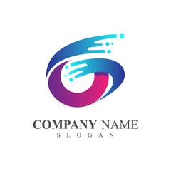 swoosh letter g logo template