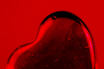 Parted red heart with highlights and air bubbles inside