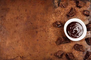 Food chocolate background with copy space.