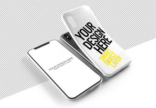 Smartphone Screen and Case Mockup