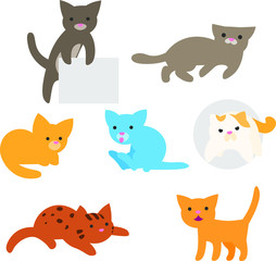 Set of cute cats