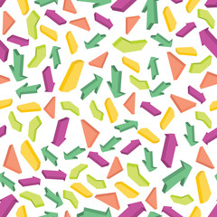 Seamless pattern with colorful isometric arrows