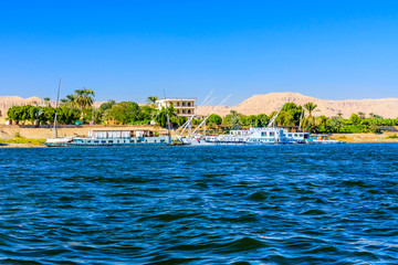 Fototapeta na wymiar View of the Nile river in Luxor, Egypt
