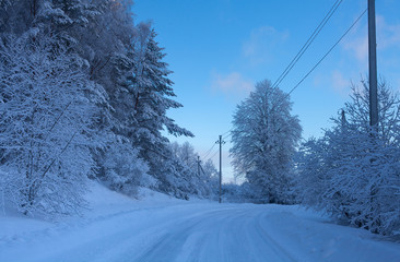 winter landscape on a sunny day