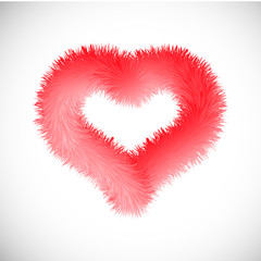Red heart with fur effect