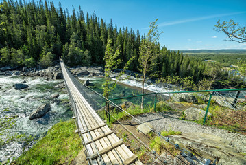 Handolforsen - beautiful place with suspension bridge