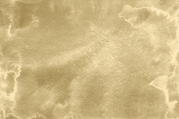 Watercolor yellow texture with abstract washes and brush strokes on the white paper background. Digital paper background.