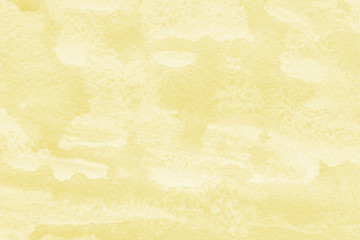 Watercolor yellow texture with abstract washes and brush strokes on the white paper background. Digital paper background.