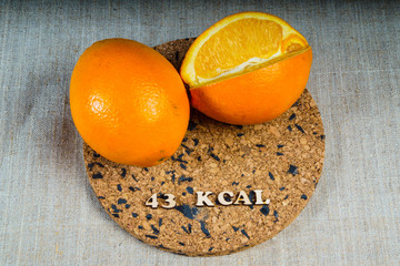 calorie products orange 43 kcal 100 grams diet