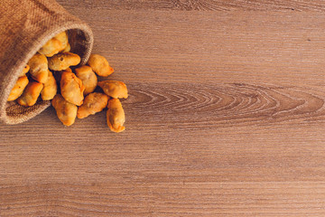 Curry Puff Tiny ,on the table Brown