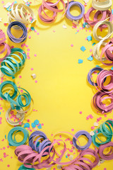 Mixed colorful streamers