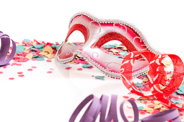 red venetian mask