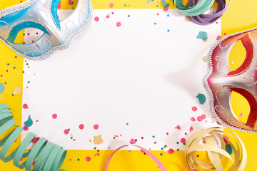 venetian masks with confetti