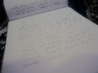 handwriting on notepad