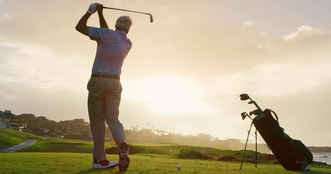 Golfing into the sunset