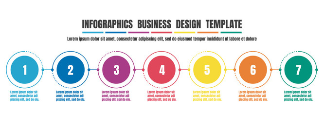 Infographics timeline colorful design template for business concept. Vector illustrator