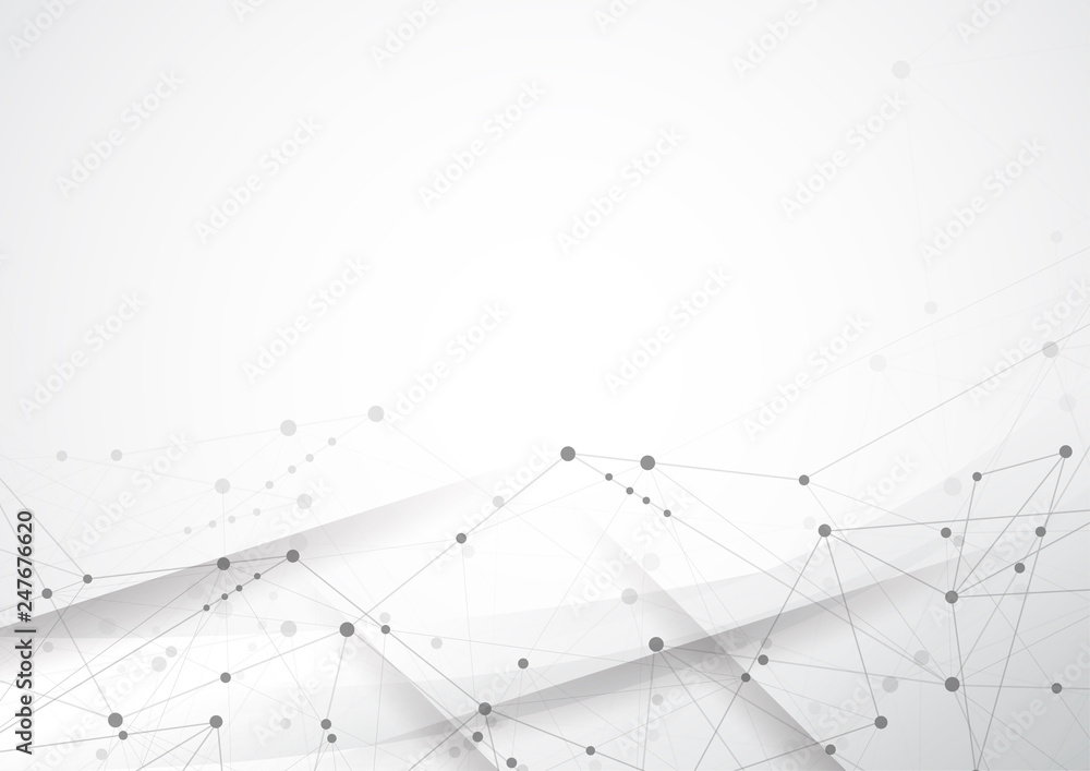Poster abstract connecting dots and lines. connection science background. vector illustration