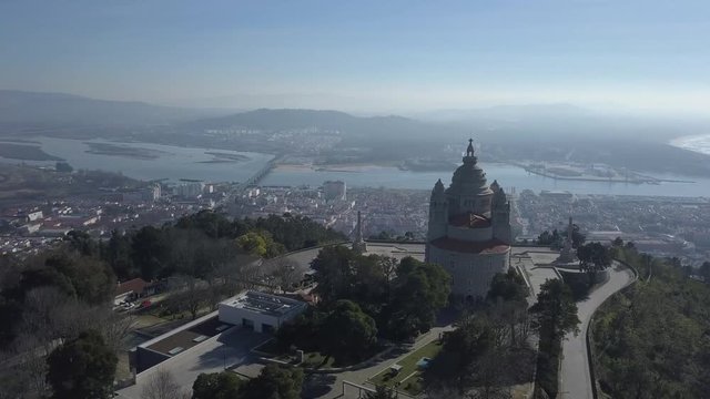 Aerial Landscape of Viana do Castelo and Santa Luzia Cathedral, Portugal.
Viana do Castelo involvement in the Portuguese Discoveries shows its traditional connection to the sea.