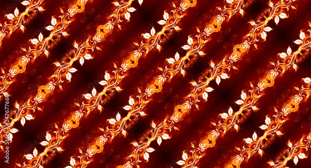 Poster unique 3d computer generated artistic beautiful colorful fiery fractal patterns