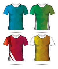  t-shirt templates abstract geometric collection of different colors polygonal mosaic