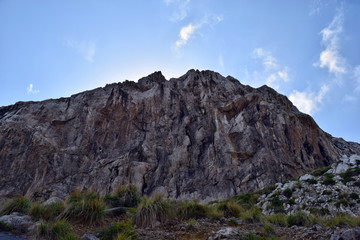 View of the hills and mountains on the way to the Formentor Lighthouse