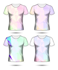  t-shirt templates abstract geometric collection of different colors polygonal mosaic