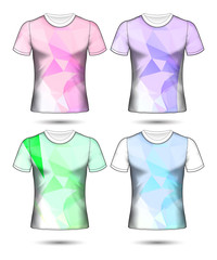  t-shirt templates abstract geometric collection of different colors polygonal mosaic