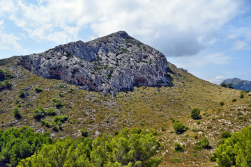 View of the hills and mountains on the way to the Formentor Lighthouse
