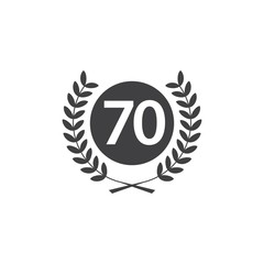 70 Year Anniversary Vector Template Design Illustration