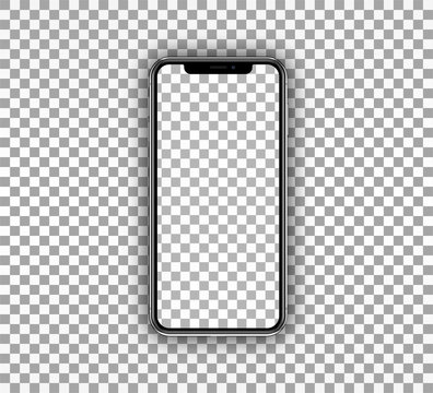 Smartphone Mockup - Realistic Mobile Device Template with Transparent Screen