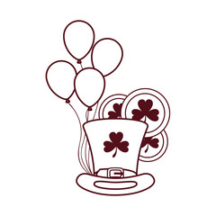 leprechaun hat with coins isolated icon