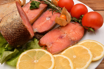 Chinook salmon (LAT. Oncorhynchus tshawytscha) smoked