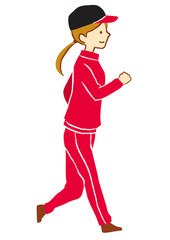 走る女性