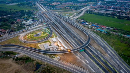 new contruction expressway and ring road industry connections the city for transportation and logistics business in Thailand