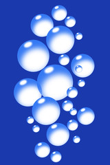 Blue bubbles background on blue abstract illustration