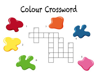A crossword colour game template