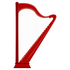 Obraz premium Isolated harp image. Music instrument. Vector illustration design