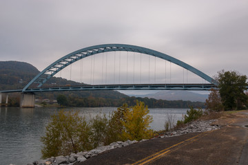 Fototapeta na wymiar Bridge over scenic river