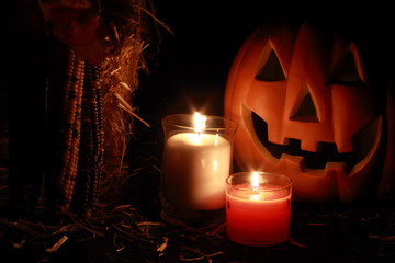 Halloween Candles with Jack o' Lantern