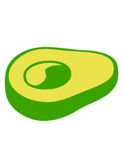 avocado ohne kern seitliche perspektive clipart obst gemüse lecker hunger gesund comic cartoon ernährung gesund stein kochen essen design logo symbol