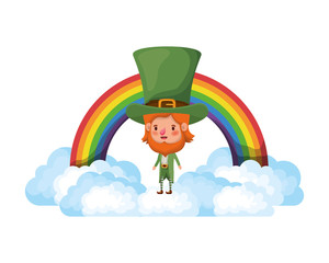 Obraz na płótnie Canvas leprechaun with rainbow avatar character