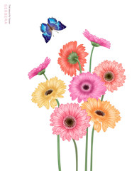 Beautiful flower and butterfly