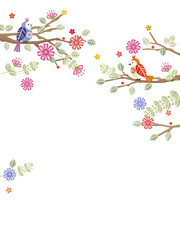Beautiful flower and bird