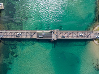 Cars Driving over a bridge